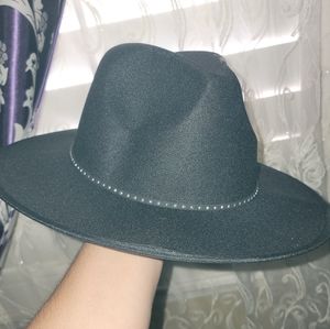 Black studded Panama hat